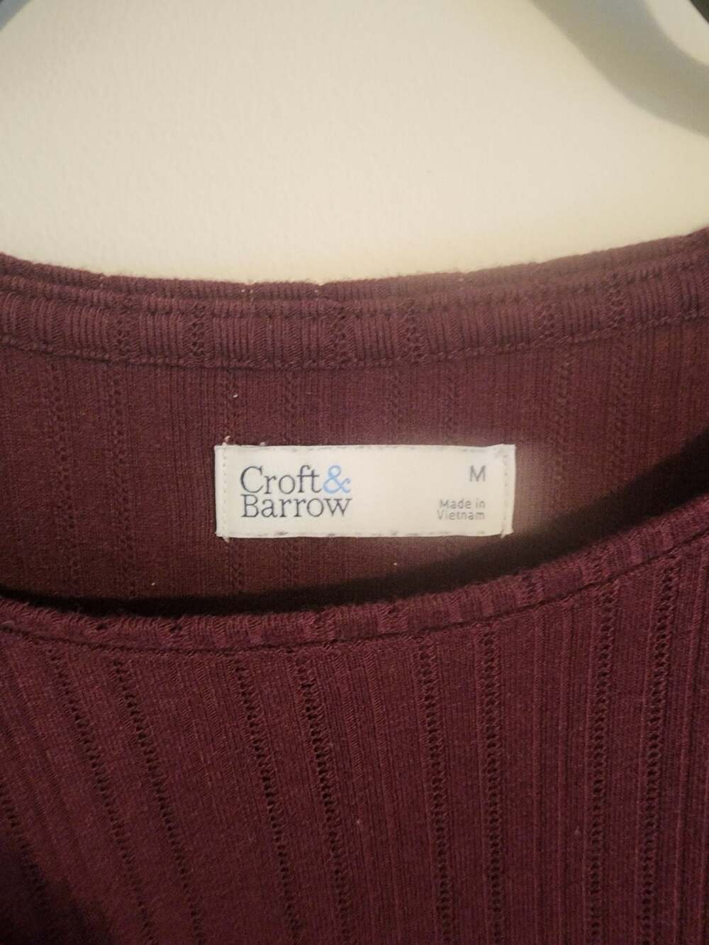Croft & Barrow Ribbed Short Sleeve Top - Picture 2 of 5